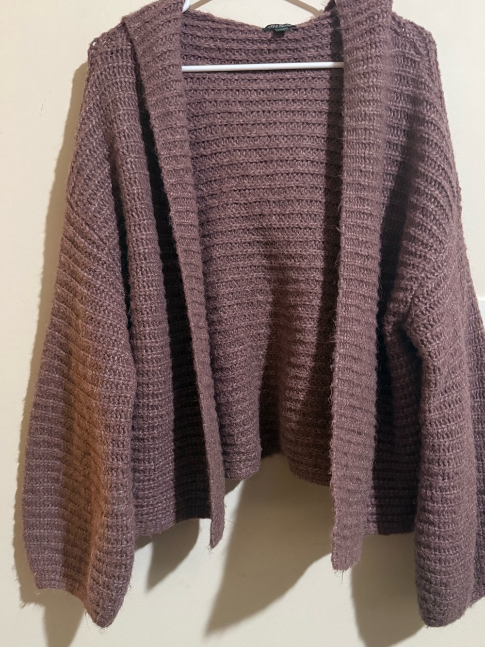 wild fable Mauve Open-Front Knit Cardigan